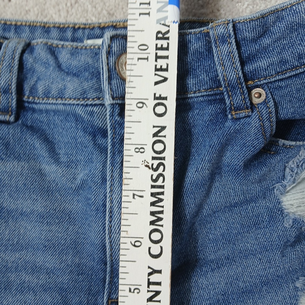 Happily Grey high rise Distressed Womens Juniors Jean Shorts Rolled Hem 5/27 - Picture 6 of 12